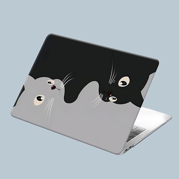 Compatible for MacBook Air 13 inch Case 2021 2020 2019 2018 M1 A2337 A2179 A1932, MacBook Air M1 Case, Cute Aesthetic Protective Plastic Hard Shell & Keyboard Cover, Two Cats