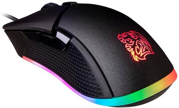 Thermaltake Tt Esports IRIS Optical 16.8 Million Color RGB Aura Illumination 9 Lighting Effects 5000 DPI PMW3325 Sensor Ergonomic Software-Controlled Gaming Mouse MO-IRS-WDOHBK-04