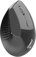 Lomiluskr Ergonomic Wireless Mouse Rechargeable, 2.4G/Bluetooth Dual Mode, Lightweight Soundless Cordless Mice, Compatible with Notebook, PC, Tablet, Smartphone (Black)