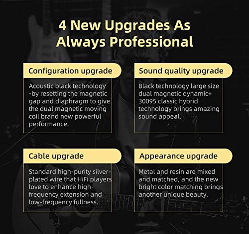 Kinboofi KZ ZSN PRO X in Ear Earphone 1BA 1DD HiFi Bass Earbuds Headphone, Noise Cancelling Headset Metal IEM with Removable C Pin Cable (Black with Microphone)……