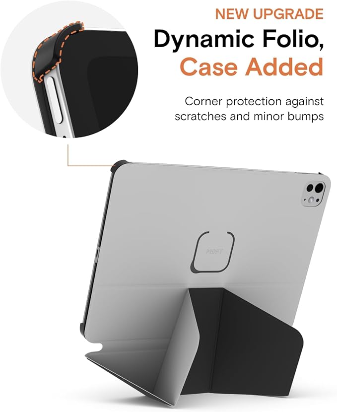 MOFT Dynamic Folio Case for iPad Air 13"(M4 2026/M3 2025/M2 2024)-[Reinforced Corner Protection] Stable Slim Magnetic Stand with 20+ Viewing Angles, Premium MOVAS Leather, Misty Cove x Jet Black