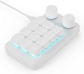 MOSHOU Wired Macro Mechanical Keyboard, 12-Keys Macropad Tactile Keyboard Fully Programmable Knobs Keys OSU Macro Pad Hotswap Keypad with RGB for Game PC Accessories (White)