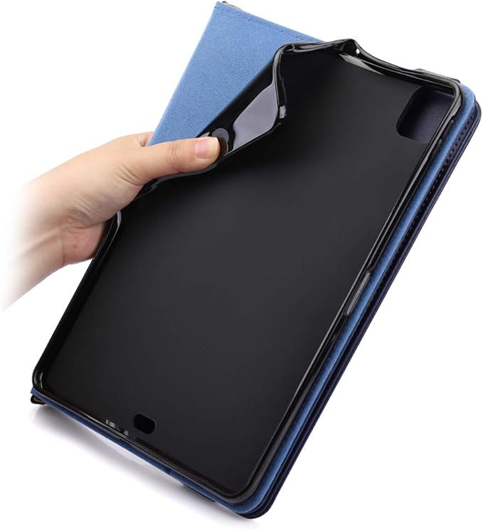 Handbag Case for iPad Pro 11-inch M5 M4 (2025/2024) - Techcircle Folio Stand iPad Crossbody Wallet Case with Pencil Holder, Hand Strap+Shoulder Strap Protective Cover, Navy