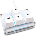 BTXETUEL Mini 4-Key Keyboard WASD Arrow Key Keycaps One-Handed Mechanical Gaming Programmable USB-C Customized Keyboard for Working or Gaming (White, Arrow Keycaps 1)