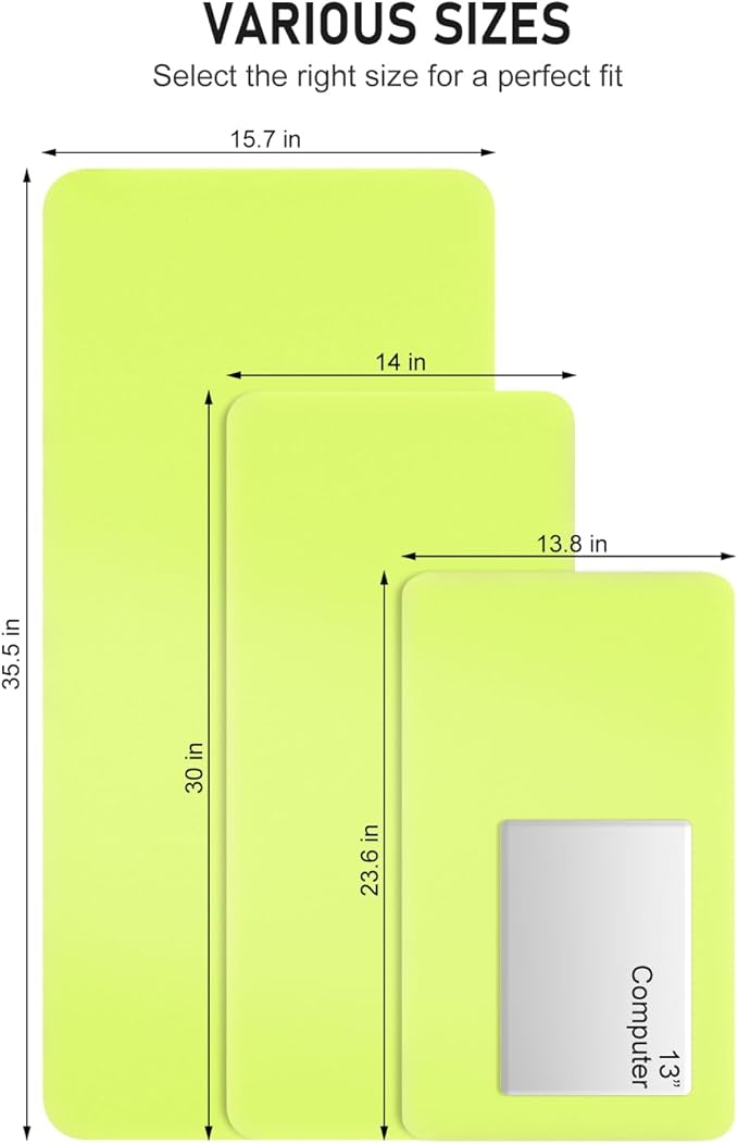 Desk Pad, 23.6" x 13.8" PU Leather Non-Slip Desk Mat Large Mouse Pad for Desktop, Waterproof Laptop Computer Writing Mat for Office, Home, Work, Gaming, Kiwi Green
