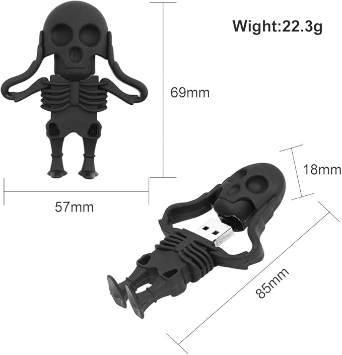 Cool USB Flash Drive 16GB Skeleton Shape Thumb Drive Computer Memory Stick Data Storgage Gift Pendrive for Teachers, Students, Family and Friends