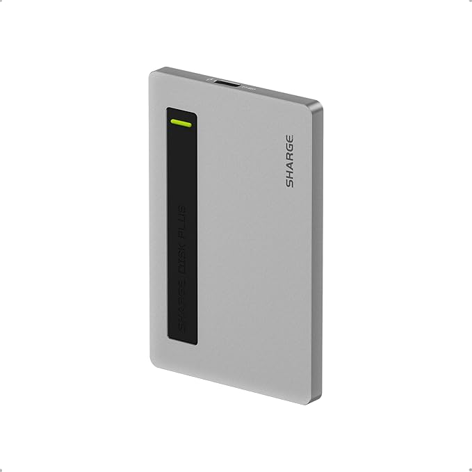 Disk Plus SSD Enclosure 10Gbps M.2 NVMe USB C 3.2 Gen2, 0.24" Ultra Slim Aluminum Enclosure with Built-in Cable Support 2230/2242/2280 M Key SSDs for MacBook Pro, Steam Deck (SSD not Included)