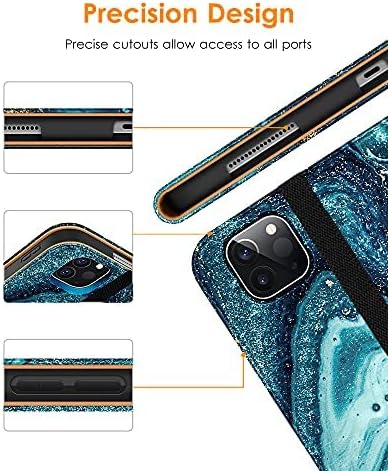 DTTO Premium Synthetic Leather iPad Case, Protective Cover for iPad Pro 11 Inch and iPad Air 4, Auto Wake/Sleep Function, Built-in Hand Strap, Front Document Card Pocket