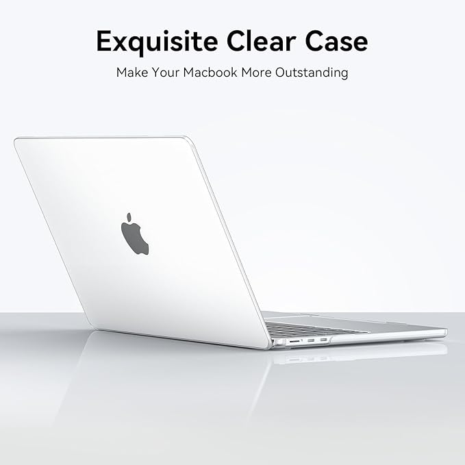 EooCoo Case Compatible with MacBook Air 13 inch M5 2026-2022 M4 M3 M2 A3449 A3240 A3113 A2681, Hard Shell Scratch Resistant Protective Cover Compatible for MacBook Air 13.6 inch Case, Frost Clear