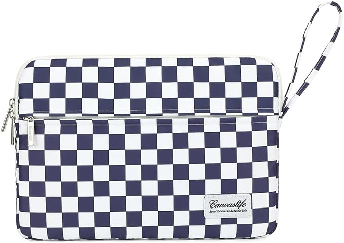 Canvaslife Laptop Sleeve Case Cover with Pocket for MacBook Pro 14 inch and 14 inch-14.4 inch HP, Lenovo, Dell, ASUS, Acer Notebook Computer (Deep Blue Checker)