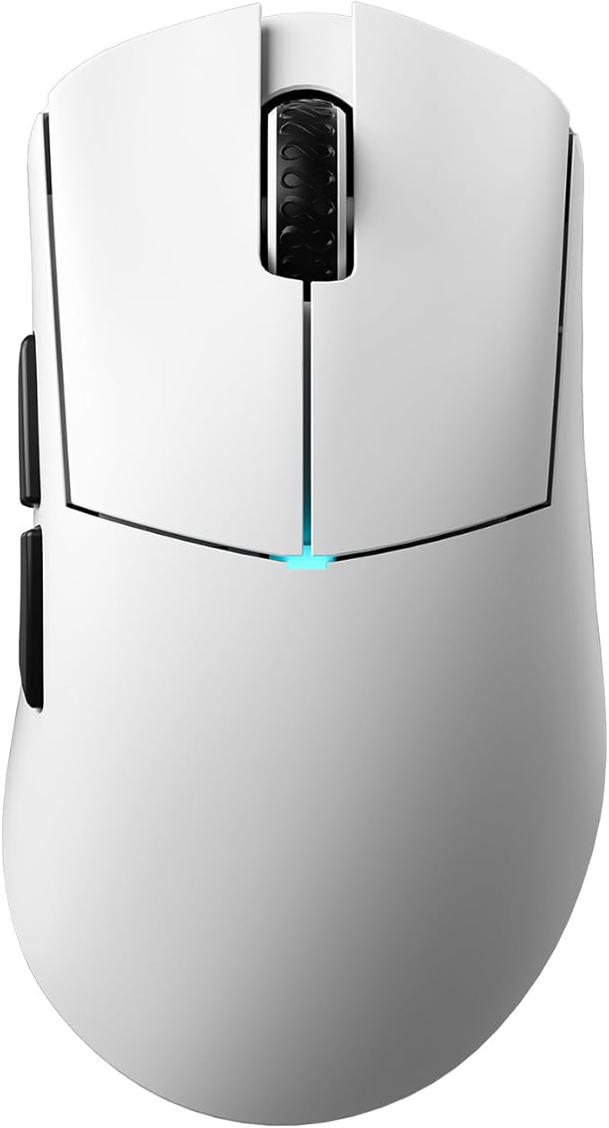 Lamzu Paro Gaming Mouse, Ergonomic, Paw 3950, Nordic 52840, 8k Compatible, 8K Dongle Included (White)