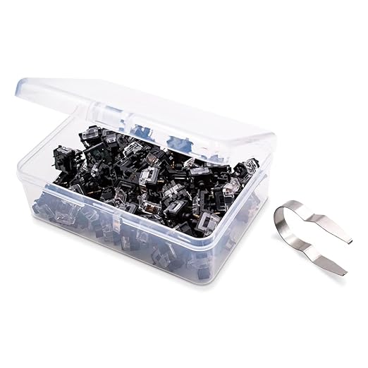 OUTEMU Black Keyboard Switches, Pack 65 DIY Replacement Switches for Mechanical Gaming Keyboard -Linear,Black