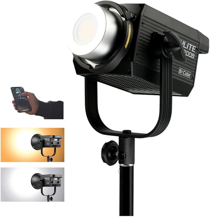 Nanlite FS-200B 220W Bi-Color LED Video Light, 2700K–6500K Continuous Studio Light with Bowens Mount, High CRI TLCI, Quiet Fan, App Control for YouTube, Photography, Filmmaking & Live Streaming