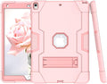 Dteck for iPad Air 3rd Gen (2019) / iPad Pro (2017) Case 10.5", Shockproof Protective Case with Kickstand, Hard Plastic Shell, 3-Layer Protection Drop Proof Sturdy Rugged Tablet Cover (Pink+Rosegold)