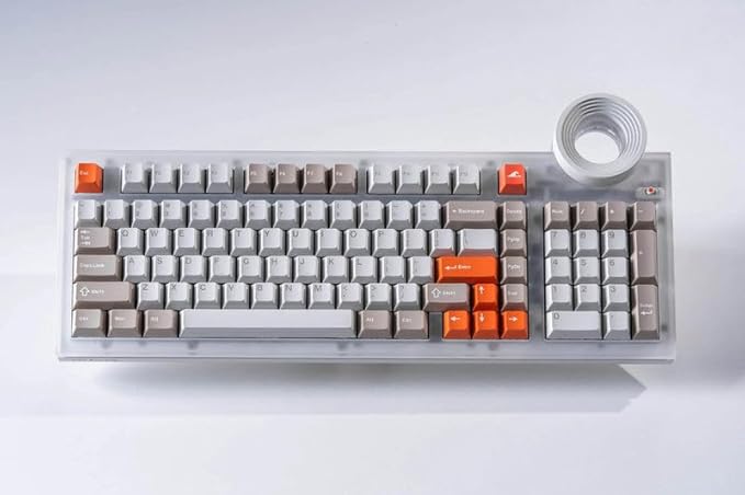 ATM 98 Wireless Custom Silent Mechanical Keyboard, 98 Key Tri-Mode 2.4G Bluetooth Wireless Ergonomic RGB PC Computer Keyboard, Office Accessories, Hotswappable Switch - Frost Whisper