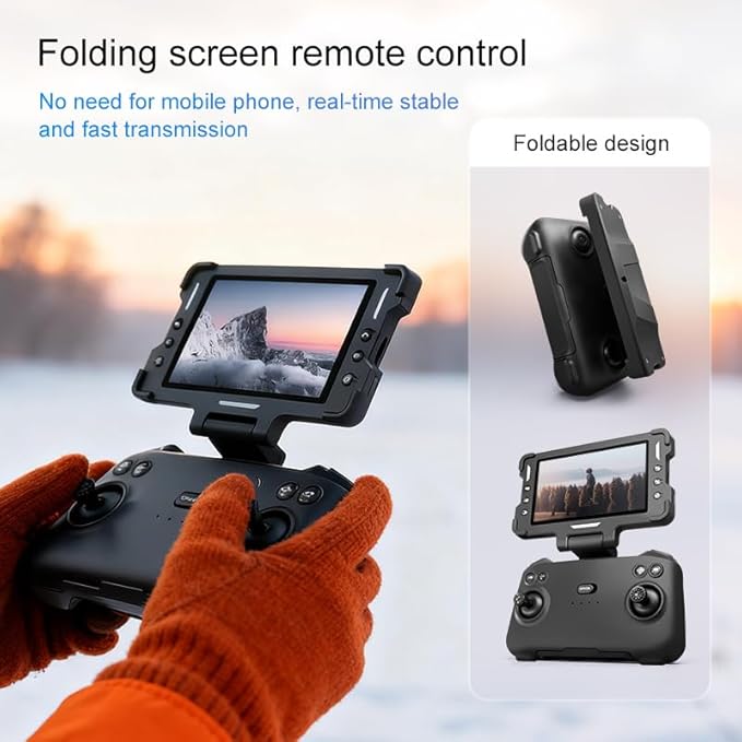 Foldable Drone with HD Camera Propeller Safety Protection, Screen Remote Control FPV Drones, Optical Hovering Brushless Motor G63 Mini Quadcopter with LED Light & 2 Batteries for Adult Beginners
