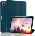 Cases for iPad Pro 12.9 Case 6th/5th/4th Generation (2022/2021/2020) with Pencil Holder [Apple Pencil Wireless Charging] Soft TPU Smart Tri-fold Stand Protective Cover(Teal)