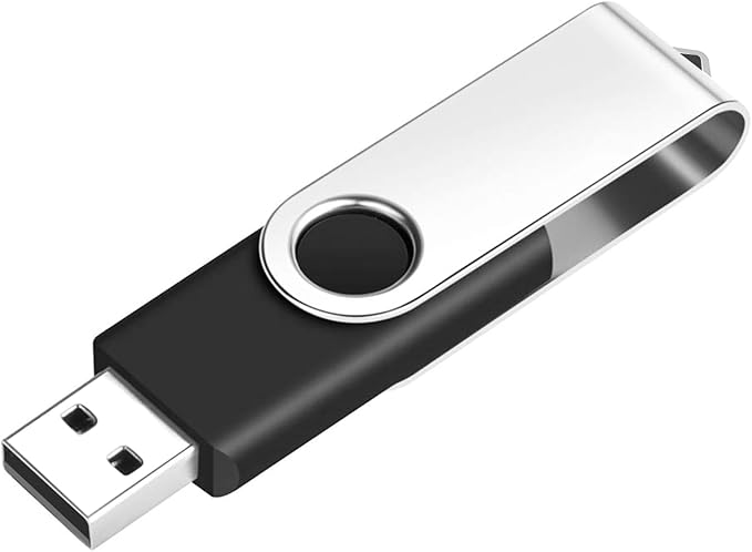 3Pack of 1GB USB Flash Drives EASTBULL USB 2.0 Drive Swivel USB Drives Memory Stick Metal Pen Drive (Black, 1GB)