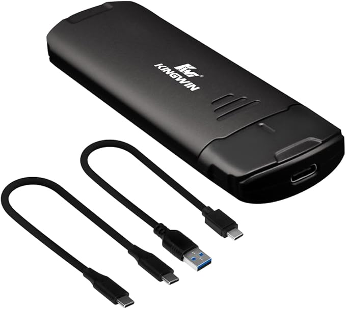 Kingwin M.2 NVMe SSD Enclosure USB-C 3.2 Gen 2, 10Gbps Type-C to NVMe External Adapter, Tool-Free Aluminum Case for M-Key/B+M Key PCIe M.2 2280/2260/2242/2230, Portable SSD Converter