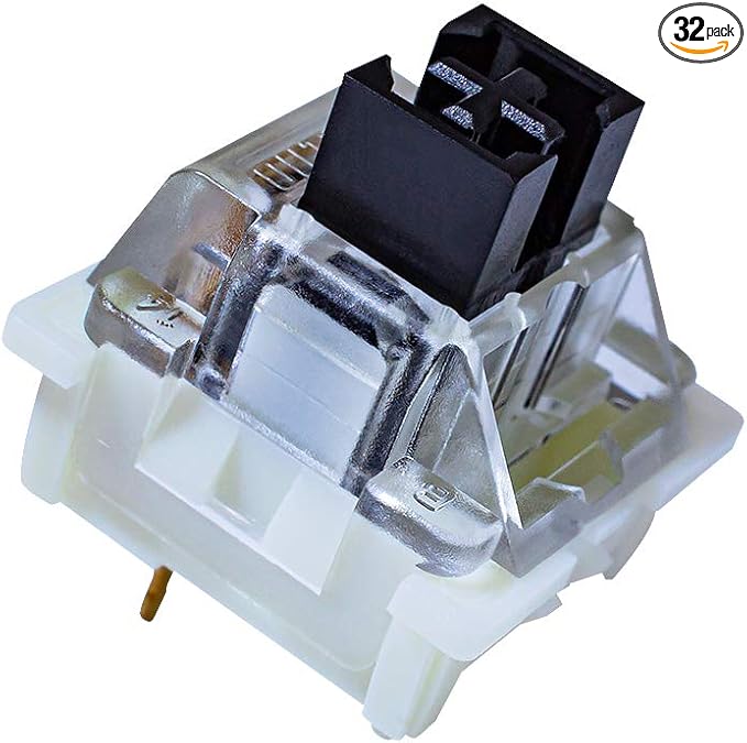 outemu Pack 32 Black Switches, 3-Pin Linear Heavy 65gf Dustproof Key Switches - DIY Replaceable for Mechanical Keyboard
