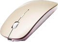 PeiBO Bluetooth 5.2 Wireless Mouse, Gold, Rechargeable, Ergonomic Design, Compatible with Laptops and Tablets