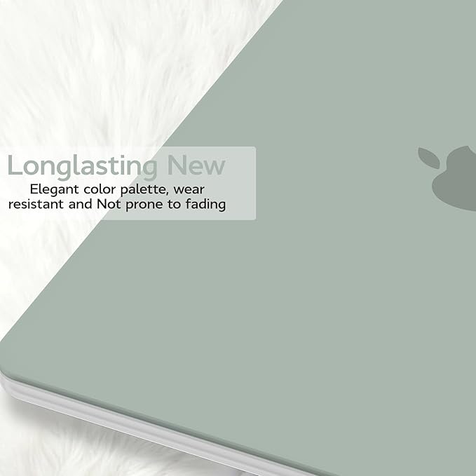 Anban Compatible with MacBook Air 13 inch Case M1 2021 2020 2019 2018 A2337 A2179 A1932 Touch ID, Matte Plastic Hard Shell+Keyboard Cover+Screen Protector for MacBook Air 13.3 inch Case,Antique Green