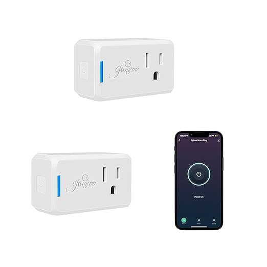 Jinvoo Zigbee Smart Plug, Wireless Mini Plug, Alexa Socket, Smart Home Zigbee Socket, Compatible with Alexa, Google, Requires Zigbee Hub, 2 Packs