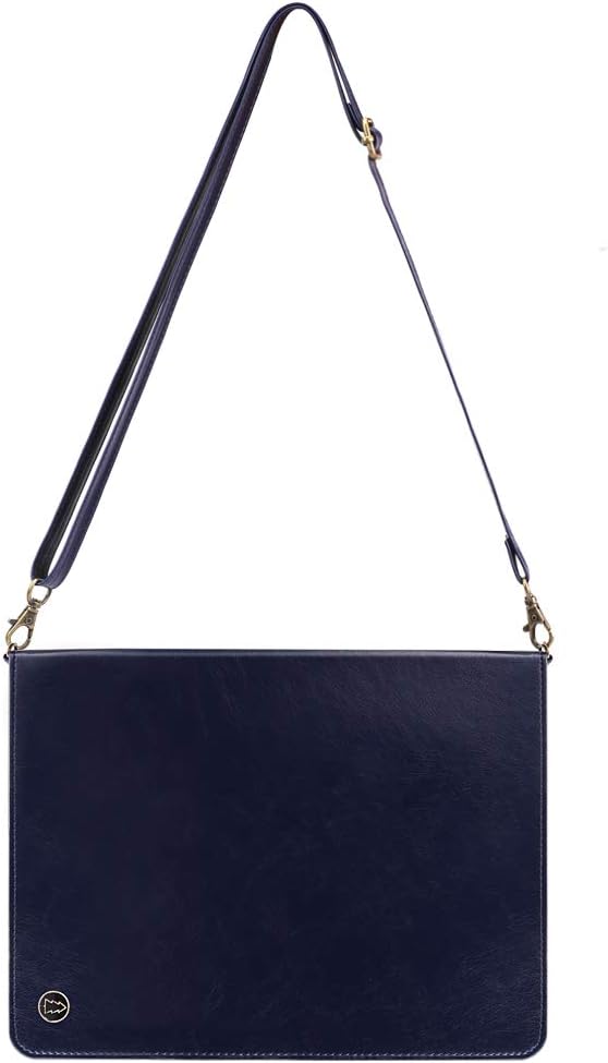 Handbag Case for iPad Pro 13-inch M5 2025/M4 2024, Techcircle Folio Stand PU Leather Crossbody Wallet Case with Pencil Holder, Hand Strap & Shoulder Strap, Navy