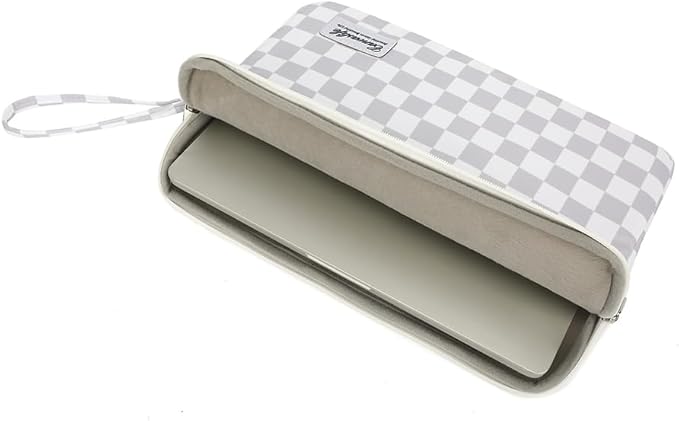 Canvaslife Laptop Sleeve Case Cover with Pocket for MacBook Pro 14 inch and 14 inch-14.4 inch HP, Lenovo, Dell, ASUS, Acer Notebook Computer (Grey Checker)