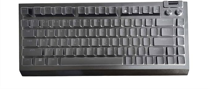 Silicone Keyboard Skin Cover Compatible for Razer BlackWidow V4 75% Mechanical Gaming Keyboard （NOT Compatible for Razer BlackWidow V4/V4 Pro Wired Mechanical Gaming Keyboard (Clear)