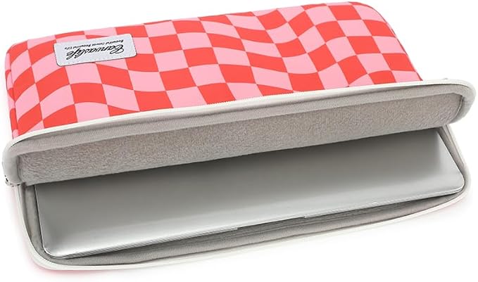 Canvaslife Patten Laptop Sleeve 14 inch 14.0 inch Laptop case Bag (Pink Check)