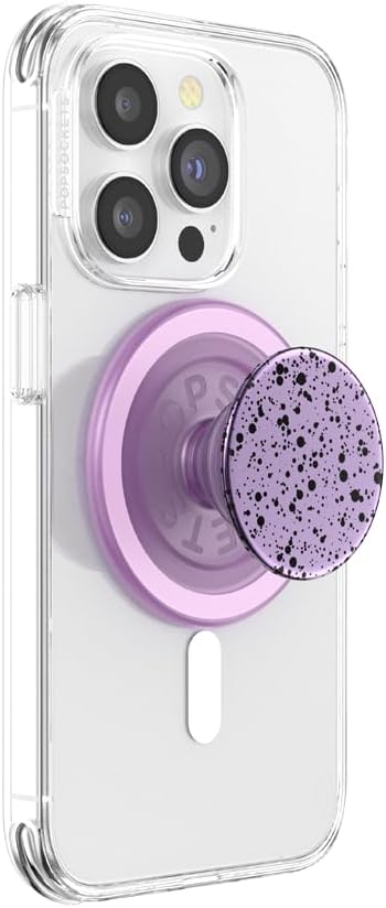 PopSockets Phone Grip for MagSafe, Magnetic Holder, Phone Stand, Enamel - Sugar Plum Speckle