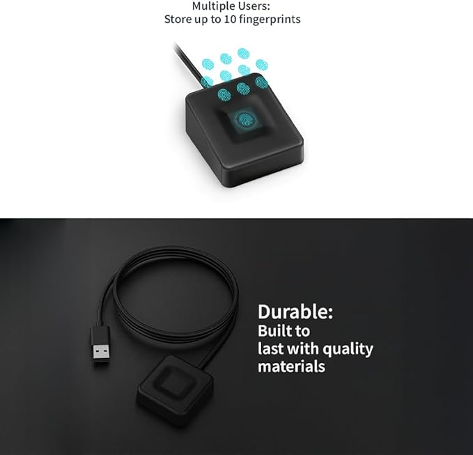 TEC ESS Enhanced Sign in Security USB Fingerprint Biometric Passkey Scanner – SecureTouch WireKey Fast Login <1s Windows Hello Business 360° Recognition TE-FPA-CA1