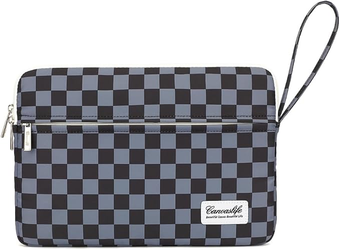 15.6-inch Notebook case, Waterproof and Shockproof Protective Computer case, can be Used to Cover Shopping cart Cases. The Notebook is Compatible with Lenovo, ASUS and HP (Black Checker)