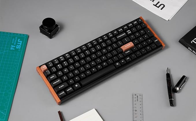 Keychron K4 HE QMK Wireless Gaming Custom Mechanical Keyboard, 2.4 GHz/Bluetooth/Wired 96% Layout Hot-Swappable Programmable RGB Backlit Gateron Magnetic Switches for Mac Windows, Wood Frame-Black