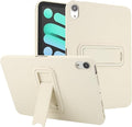 Case for iPad mini 7th & 6th Gen with Kickstand, Soft TPU + Hard PC Ultimate Delicate Touch Feeling Shockproof Protective Back Cover for iPad mini 7th 6th Women Men, Beige