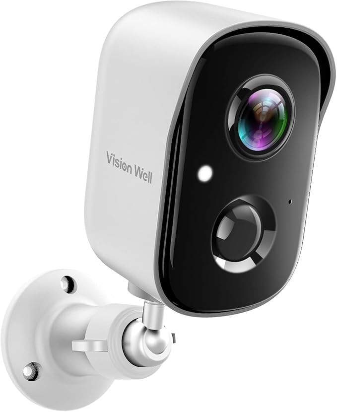 Security Cameras Wireless Outdoor, WiFi Cameras for Home Security Battery Powered, AI Motion Detection, Color Night Vision, 2-Way Talk, Spotlight Siren Alarm, Cloud & SD Storage-Purewhite WiFi Camera