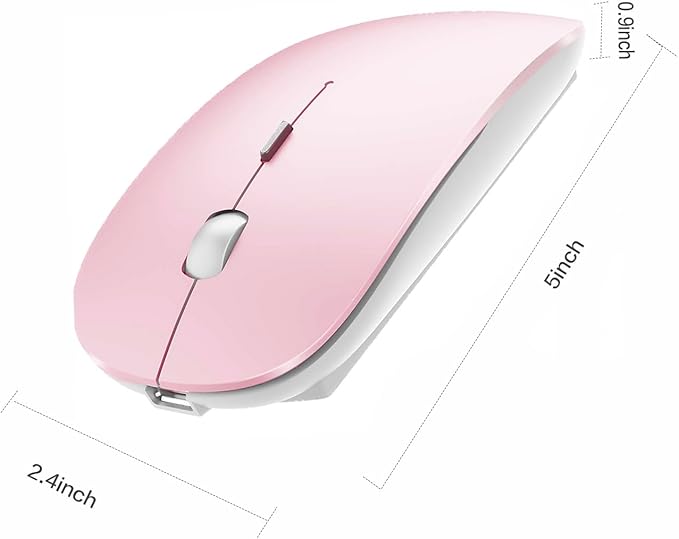PEIBO Bluetooth Wireless Mouse for Laptop mac MacBook ipad MacBook air MacBook pro pc Desktop Computer Windows Chromebook Notebook (Jelly Pink)