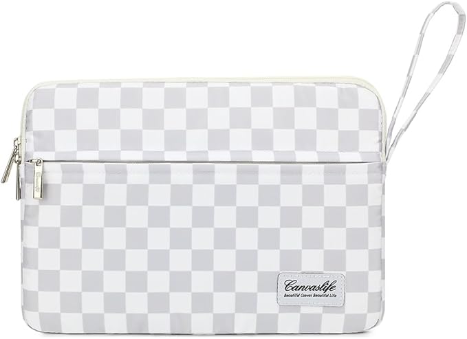 Canvaslife Laptop Sleeve Case Cover with Pocket for MacBook Pro 14 inch and 14 inch-14.4 inch HP, Lenovo, Dell, ASUS, Acer Notebook Computer (Grey Checker)