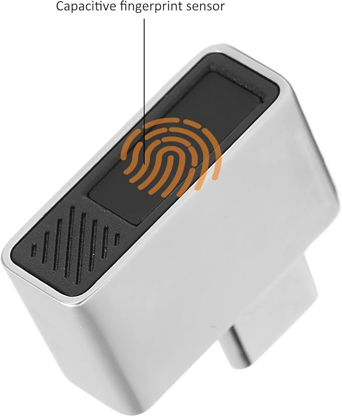 USB C Fingerprint Reader, 360° Detection Mini Fingerprint Scanner 0.5s Touch Speedy Matching Portable Biometric Scanner USB Security Key for Password and File Encryption
