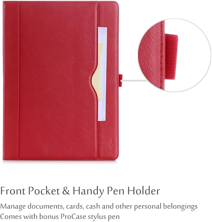 ProCase for iPad Pro 12.9 2017/2015 Case (1st & 2nd Generation), Stand Folio Case Cover for iPad Pro 12.9 Inch (Old Model 2017/2015), with Multiple Viewing Angles, Pencil Holder -Red