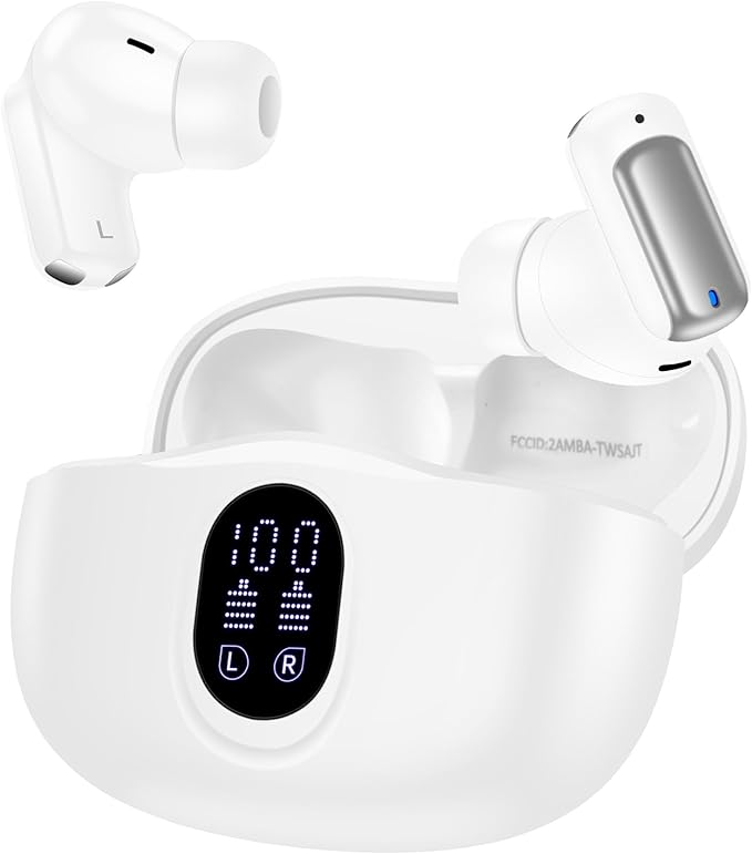 Bluetooth Earbuds for iPhone 17 Pro Max 17e 17Pro Air 16e 16 15Plus 14 13 Mini Noise Cancelling Wireless Ear Buds in-Ear Headphones Ear Phones HiFi Stereo Wireless Earphones EarPods Air Pods for Sport