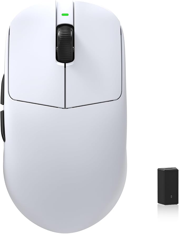 KYSONA Mercury Wireless Gaming Mouse，41g Ultalight, PAW3395 Sensor, 8K Polling Rate,26000 DPI,5 Programmable Buttons Optical Mice for PC/MAC/Laptop,White
