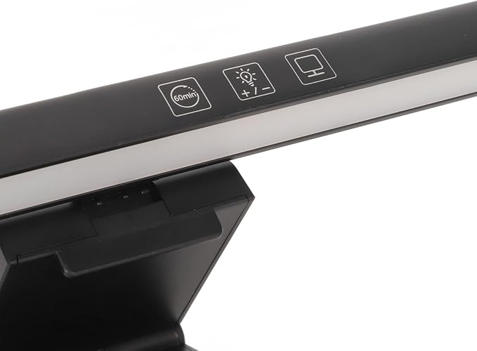Monitor Light Bar Desk Light Bar 3 Switchable Light Modes Stepless Dimmable Touch Control Computer Screen Light Bar for Office Home White (Black)