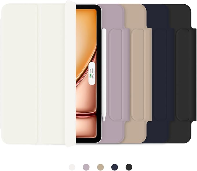for iPad Air 13 inch M4/M3/M2 Case (2026/2025/2024,Model A3268/A3269/A3271), Auto Sleep/Wake and Magnetic Closure, Trifold Stand Case, PU Leather Cover, Support Apple Pencil Pro, Oat Coffee