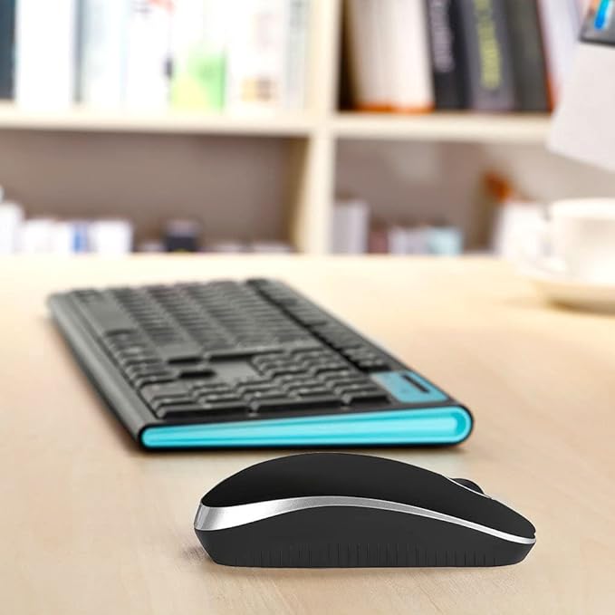 VssoPlor Wireless Mouse, 2.4G Slim Portable Computer Laptop Mouse with Nano Receiver Quiet Silent Optical Mice for Notebook, PC, Laptop, Computer-Black and Silver
