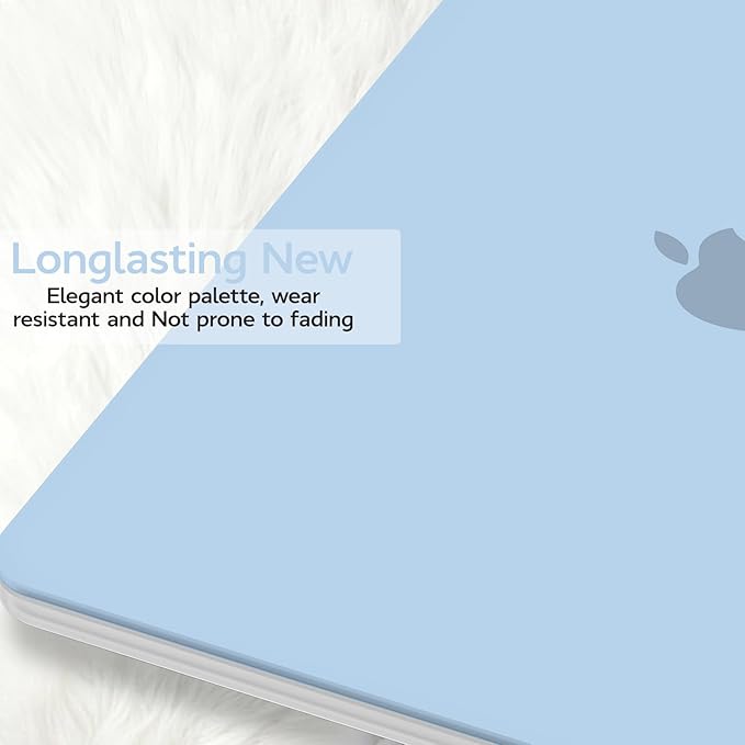 Anban Compatible with MacBook Air 13 inch Case M1 2022 2021 2020 2019 2018 Release A2337 A2179 A1932 Touch ID, Matte Plastic Laptop Hard Shell Case & 2 Keyboard Cover & Screen Protector, Air Blue