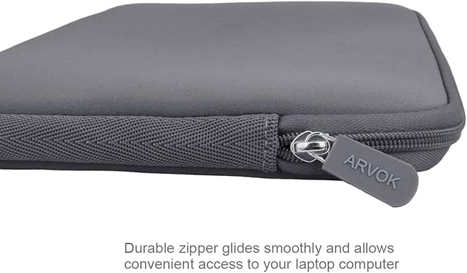Arvok 11 11.6 12 Inch Laptop Sleeve Case for MacBook Air 12, Water-Resistant Neoprene Notebook Computer Tablet Sleeve, Carrying Bag Cover for Chromebook/HP/Dell/Lenovo/Asus/Acer, Gray
