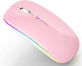 PEIBO Bluetooth Wireless Mouse for Laptop mac MacBook ipad MacBook air MacBook pro pc Desktop Computer Windows Chromebook Notebook (Pink White)