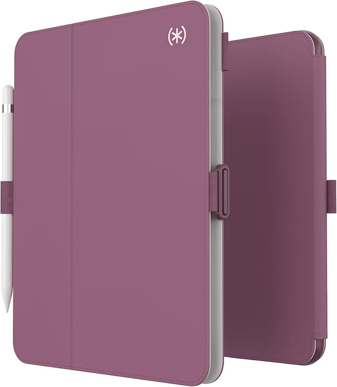 Speck Case for iPad Pro 10th Generation 10.9 Inch - Drop & Camera Protection, Slim Multi Range Stand, Apple Pencil Holder - Plumberry/Crushed Purple/Crepe Pink